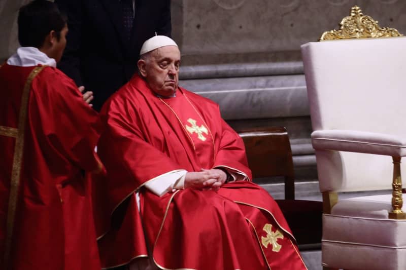 Pope Francis celebrates the Passion Of Christ in St, Peter's Basilica at the Vatican. Evandro Inetti/ZUMA Press Wire/dpa