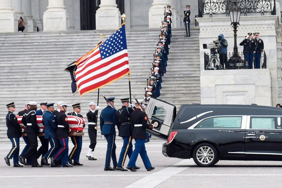 George H.W. Bush's casket leaves the U.S. Capitol Building