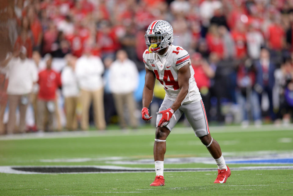 Ohio State WR K.J. Hill had a very strong week at the Senior Bowl. (Photo by Michael Allio/Icon Sportswire via Getty Images)