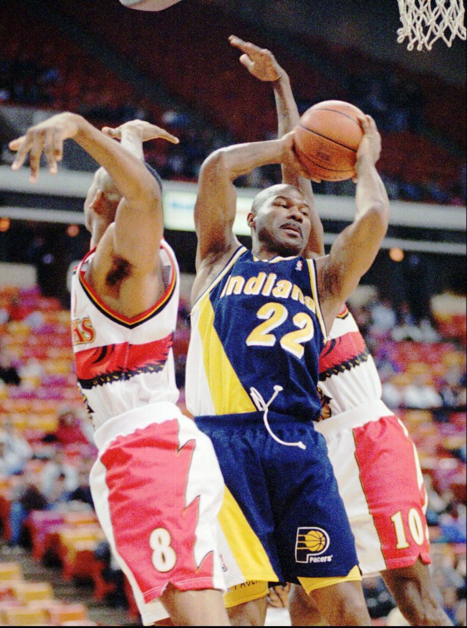 Ricky Pierce (22), one of the NBA's greatest sixth men, had a solid season at the age of 36 for the Indiana Pacers.