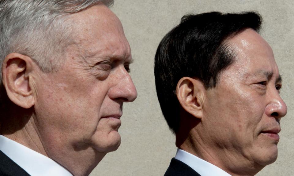 James Mattis with South Korea’s defense minister, Song Young-moo. In a scene typical of the Trump administration, Mattis contradicted the president’s views on North Korea.