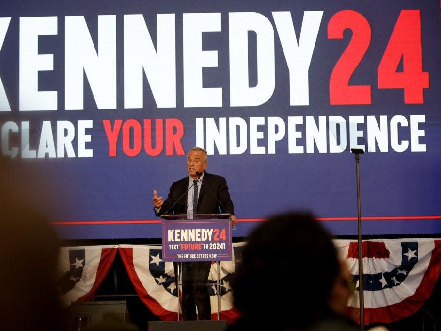 RFK Jr speaks at a campaign event