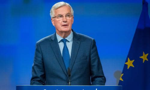 Brexit negotiations, Brussels, Belgium - 12 Oct 2017<br>Mandatory Credit: Photo by Isopix/REX/Shutterstock (9134441i) Michel Barnier Brexit negotiations, Brussels, Belgium - 12 Oct 2017