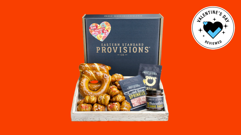 Valentine’s Day food gifts: Eastern Standard Provisions "You're in My Wheelhouse" gourmet soft pretzel gift box