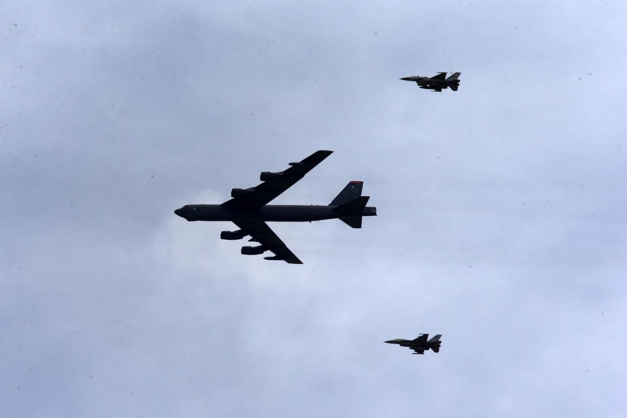 US B52 aircraft will be readied with nuclear weapons and put on 24 hour alert: Getty Images