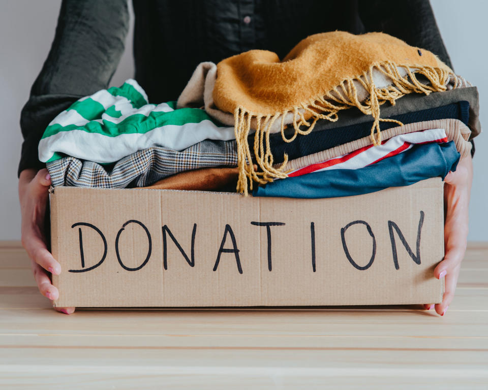 box of clothes to donate