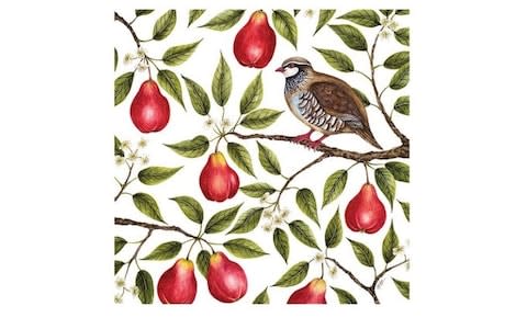 John Lewis's Museums & Galleries Partridge in a Pear Tree Christmas Card - pack of 5