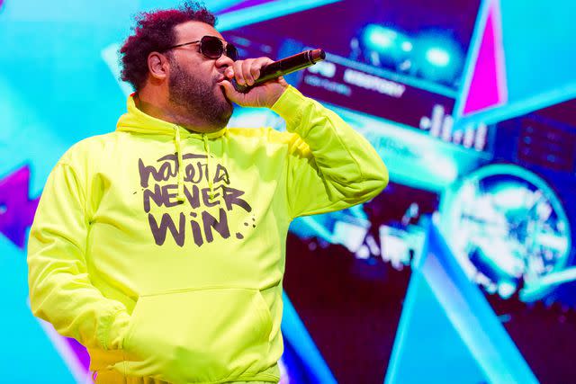 <p>Ollie Millington/Redferns</p> Fatman Scoop performing at the O2 Arena in London in 2020