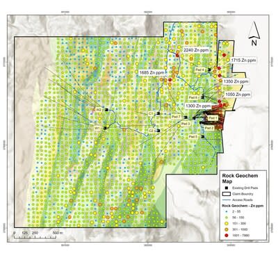 Figure 2. Zinc concentration map (CNW Group/Arizona Metals Corp.)