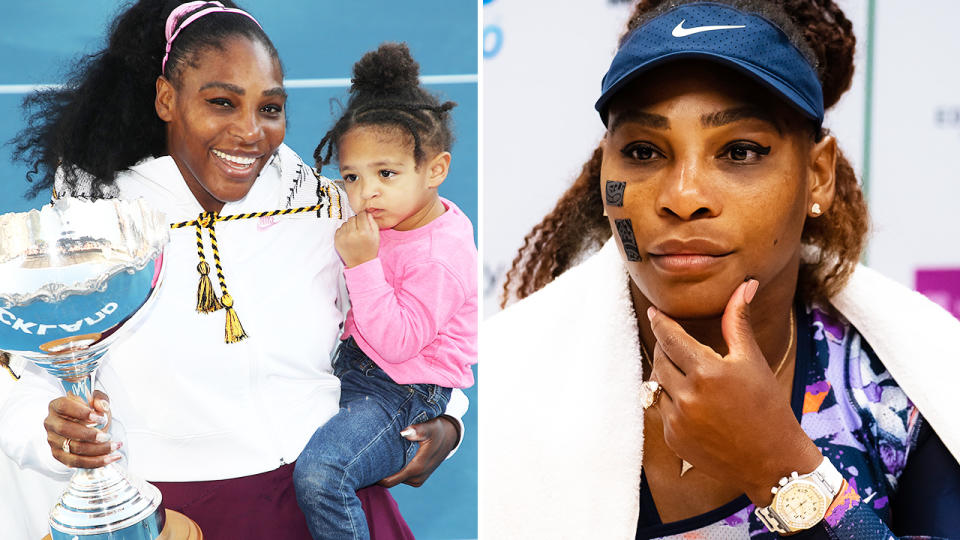 Serena Williams, pictured here with her daughter.