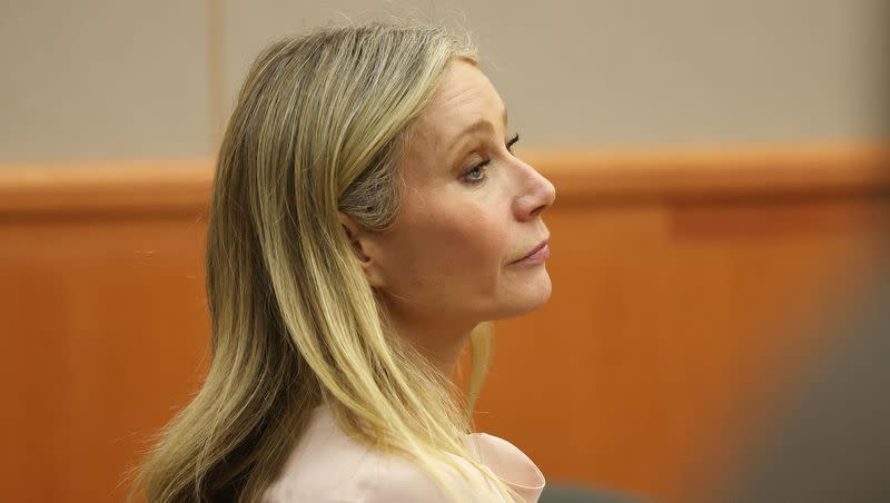 It’s been an “intense year” for Gwyneth Paltrow. Paltrow is shown listening in court during the lawsuit trial of Terry Sanderson vs. Paltrow at the Park City District Courthouse in March 2023.