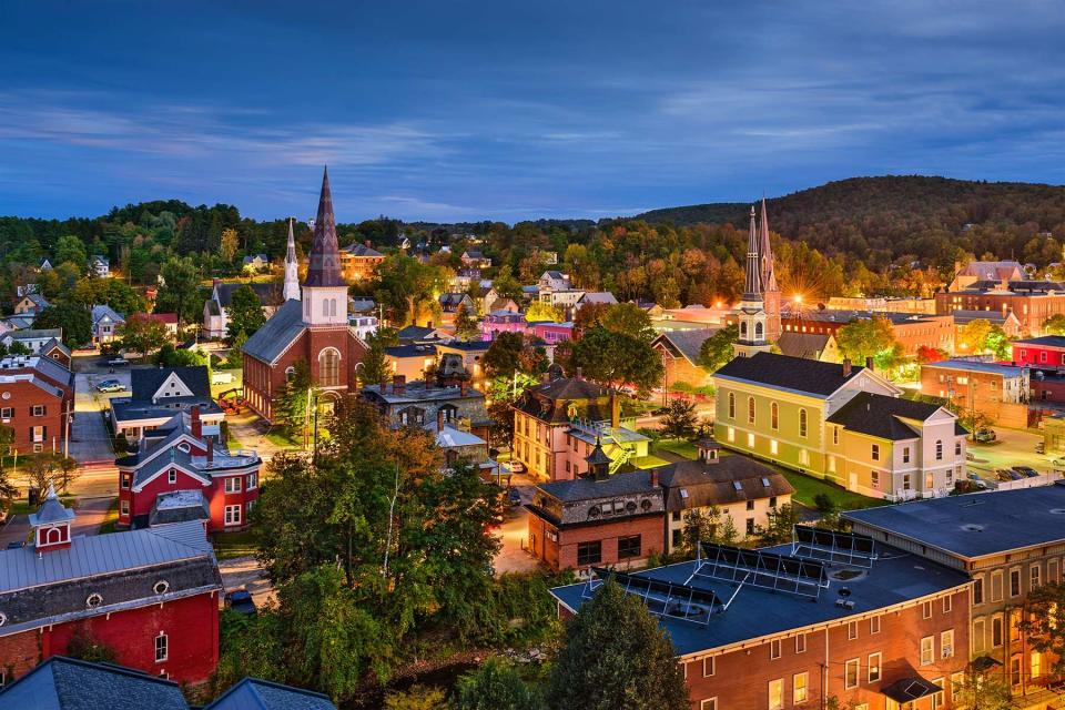 Aerial view of Montpelier, Vermont
