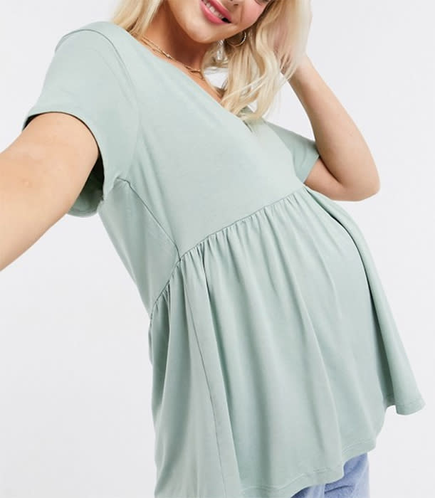 ASOS-sage-green-smock-top