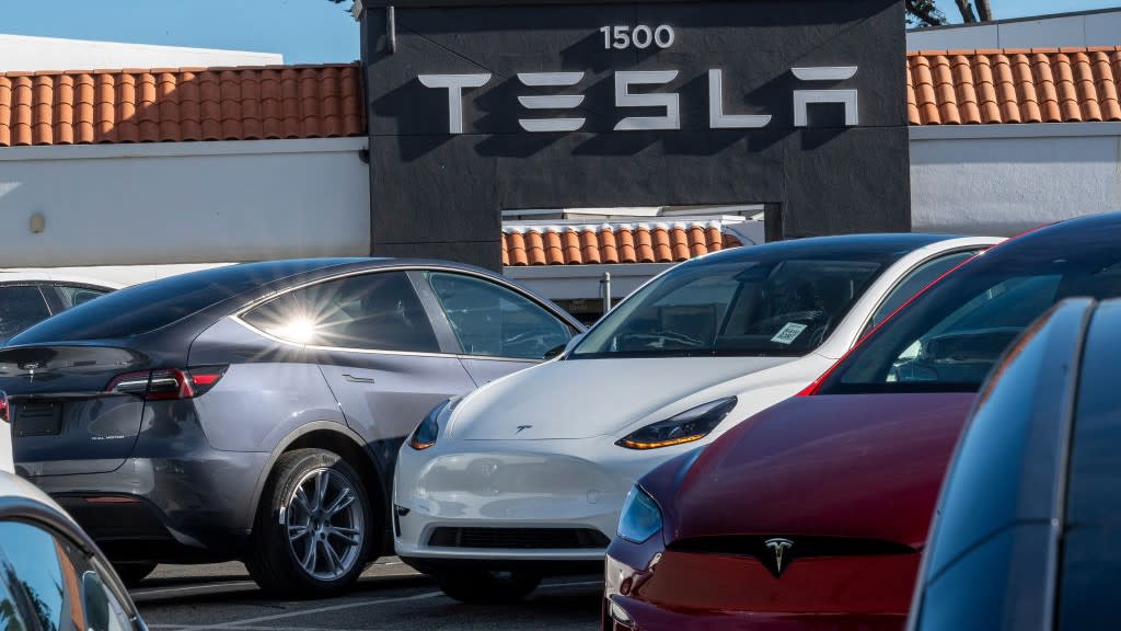  A Tesla store in Colma, California. 