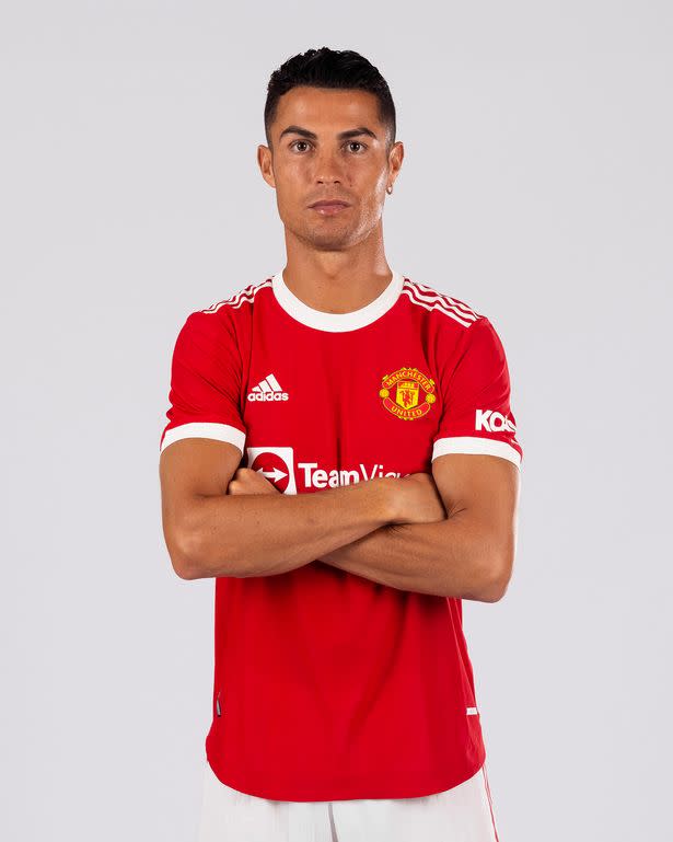 Cristiano Ronaldo pictured in Man Utd kit