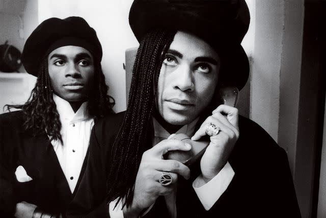 <p>Michel Linssen/Redferns/Getty</p> Fabrice Morvan and Rob Pilatus of Milli Vanilli