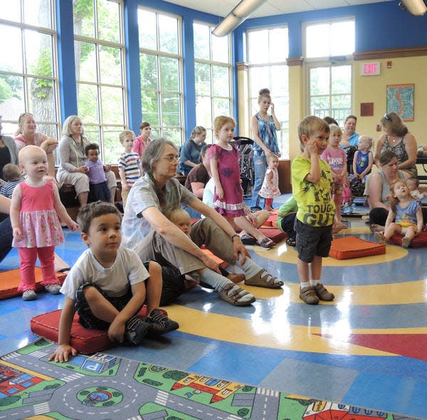 Children and their families gather at 10:30 a.m. on Thursdays at the Charlevoix Public Library for Storytime with Ms. Laura.