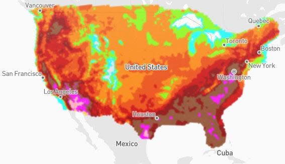 See real-feel temperatures across the United States.