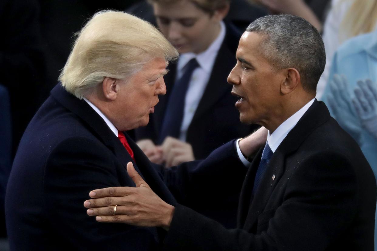 Mr Trump was sworn in as the 45th US President on January 20 2017: Getty