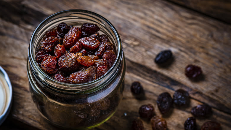 Jar of raisins