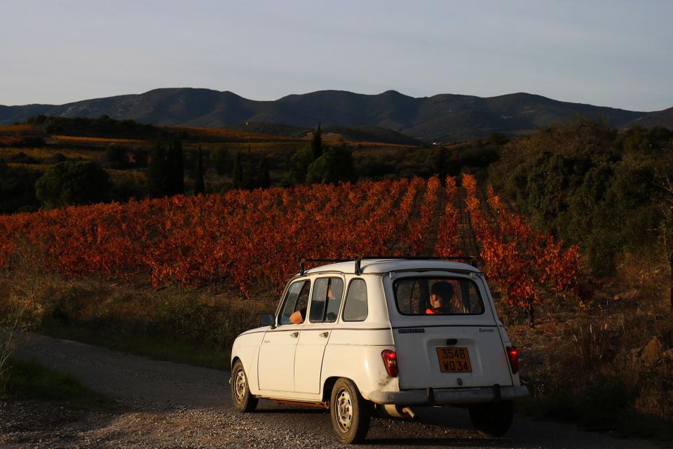 Car driving through Faugéres