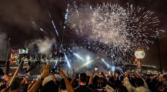 Thousands lined Sydney Harbour to get a glimpse of the fireworks. Source: Instagram/ kyuth_