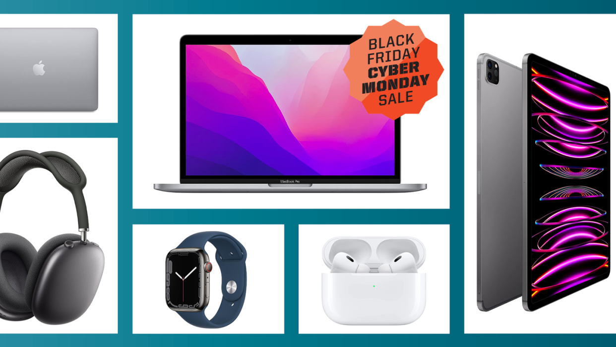 apple laptops, ipads, air pods, headphones, and apple watches