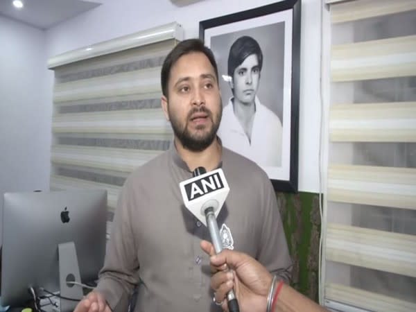 RJD leader Tejashwi Yadav speaking to ANI in Patna on Wednesday. [Photo/ANI]