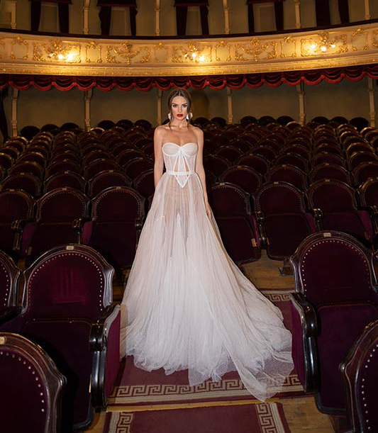 This gown showed a little more than is customary for a bride on her big day. Photo: Dimitrius Dalia