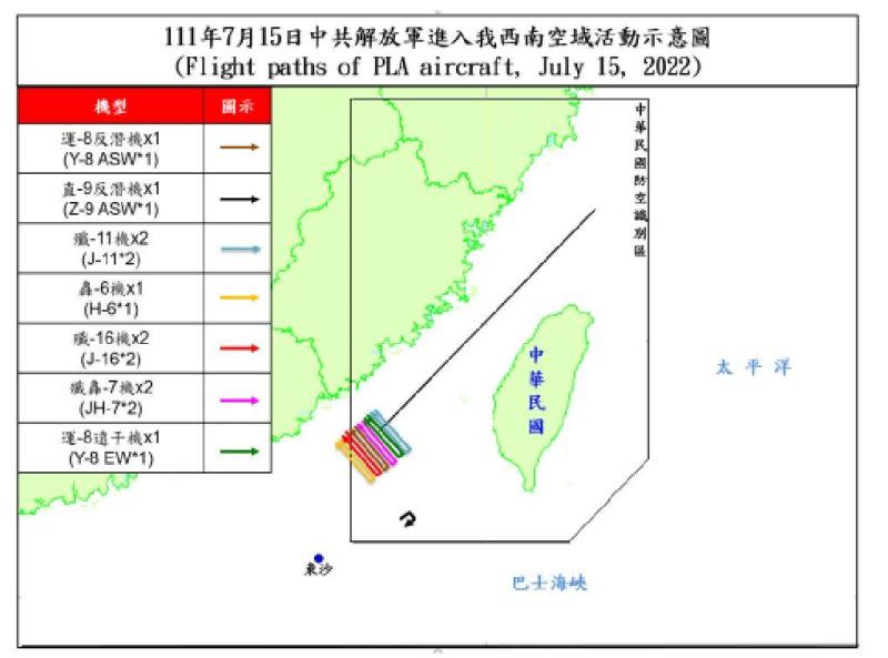 ▲每次西南空域有共機侵擾時，國防部總是從善如流的公布動態，但是侵犯海峽中線的資訊卻未公布。（圖／國防部提供）