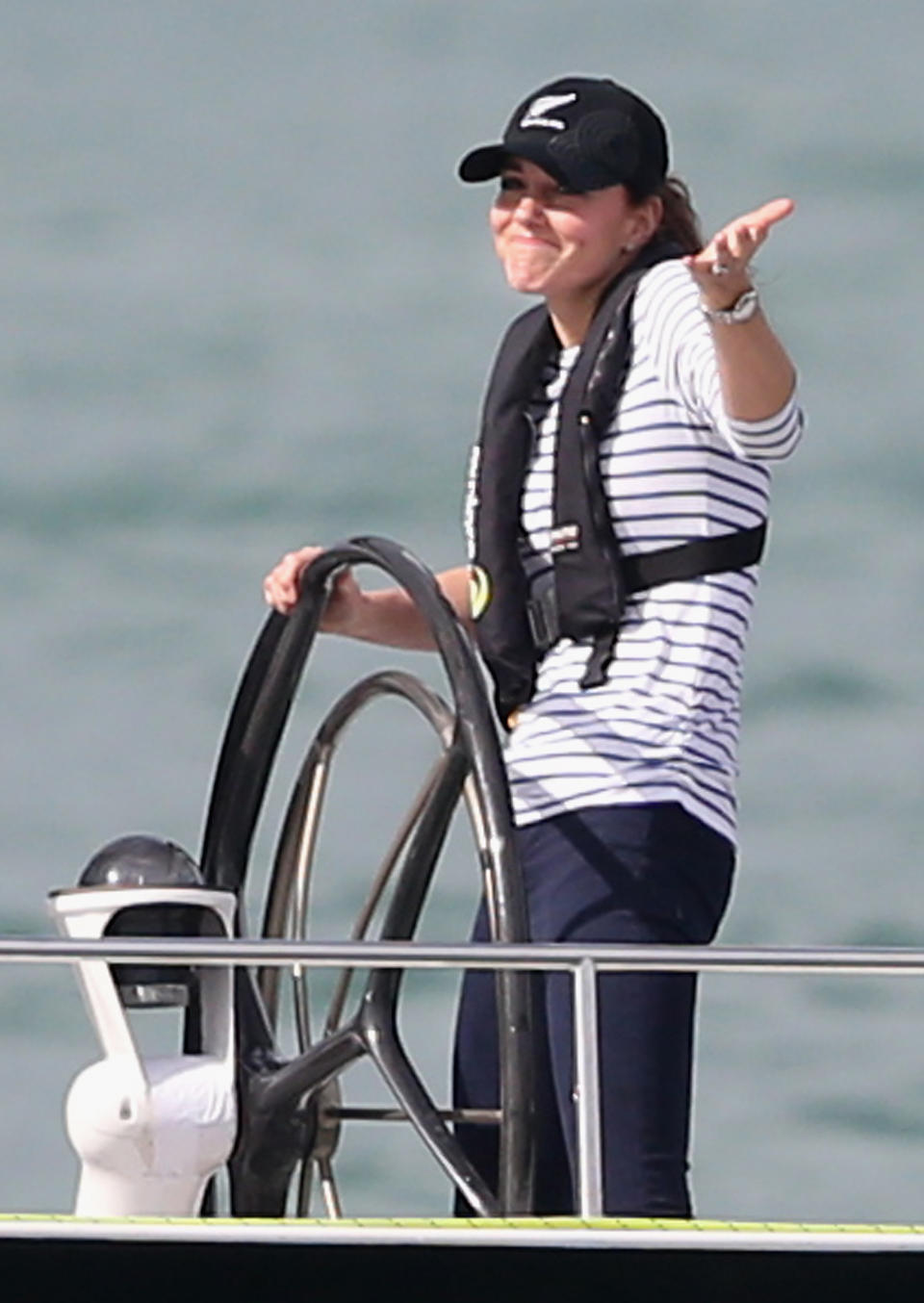 Steering a boat in Auckland, New Zealand, in April 2014