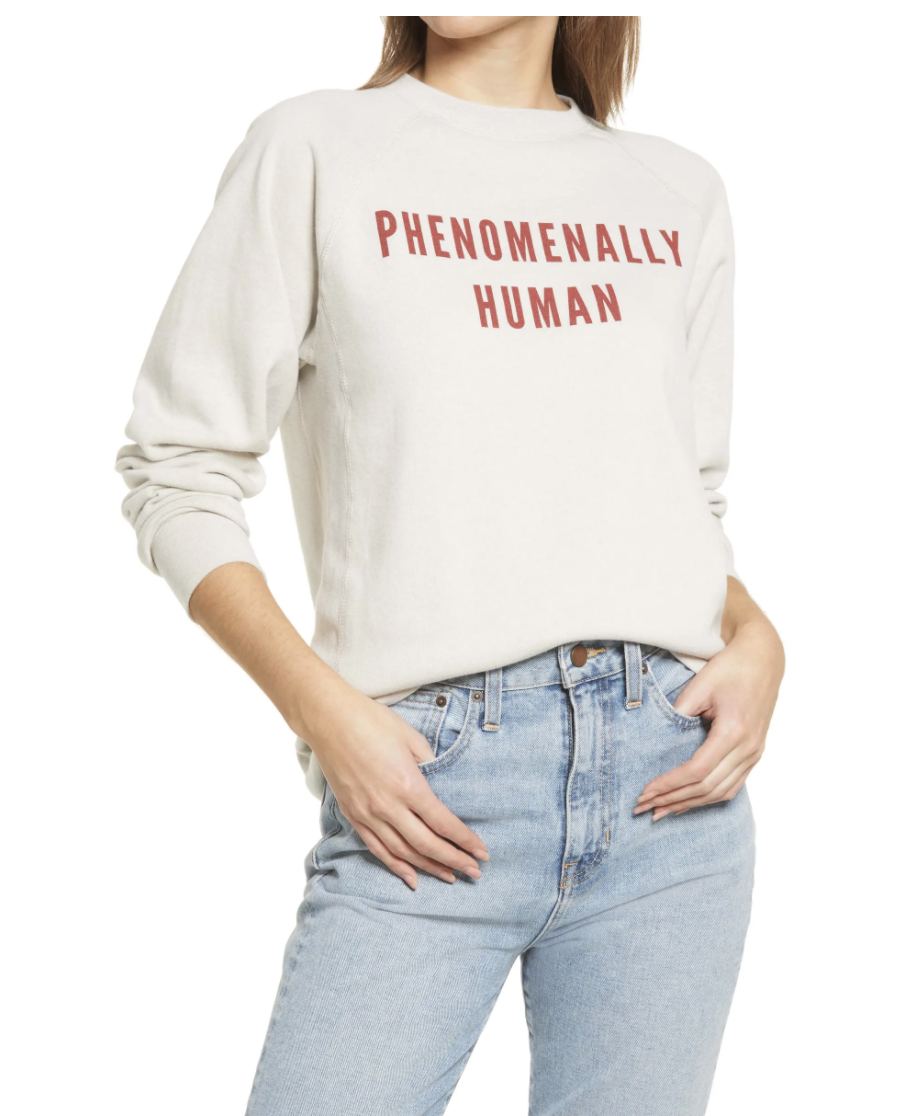 "Phenomenally Human" Cotton Blend Sweatshirt