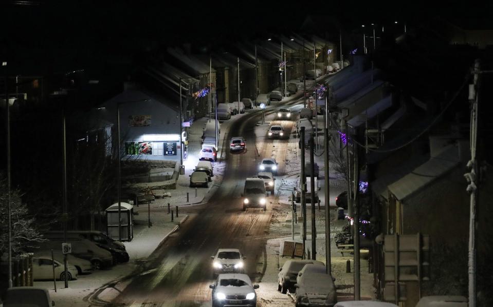 Early morning motorists navigate difficult driving conditions in Gateshead