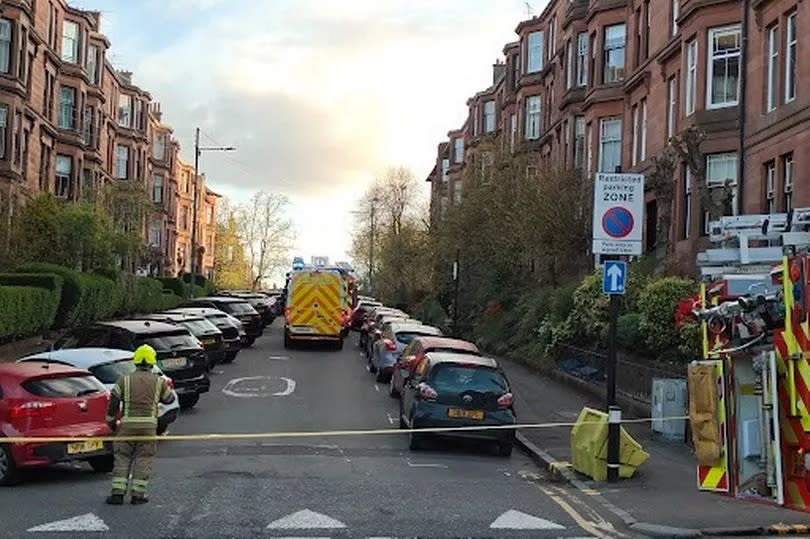 The street was cordoned off following the blaze