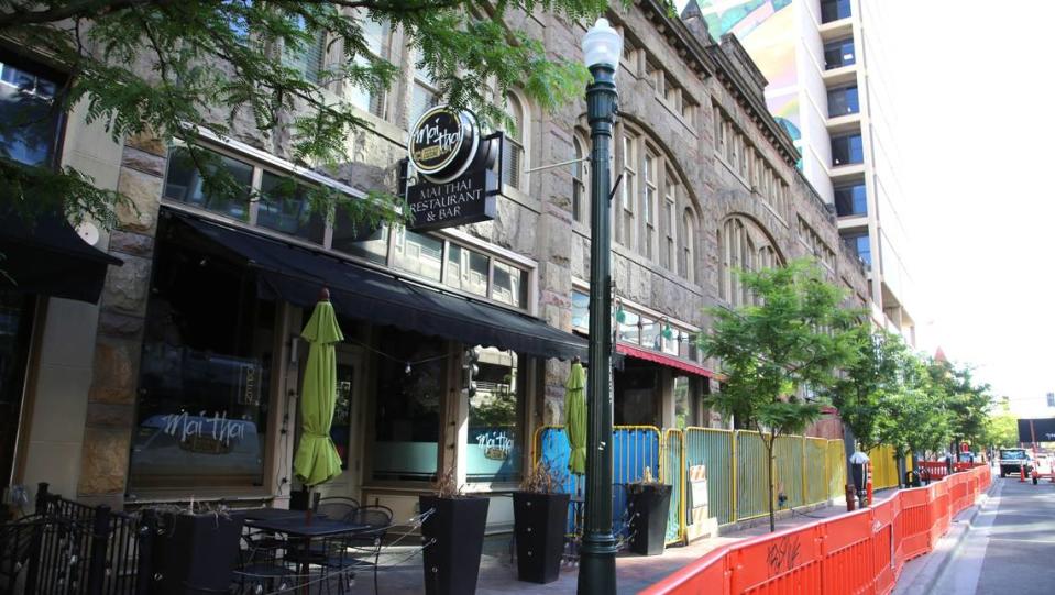 The former entrance to Mai Thai in the downtown Union Block building on June 11, 2024.