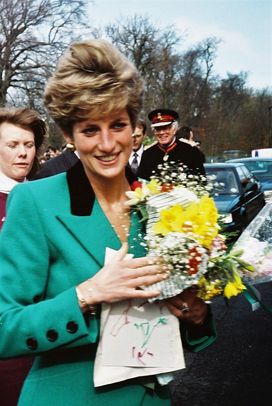 Diana Princess of Wales on her visit to Harrogate to open the local newspaper new offices