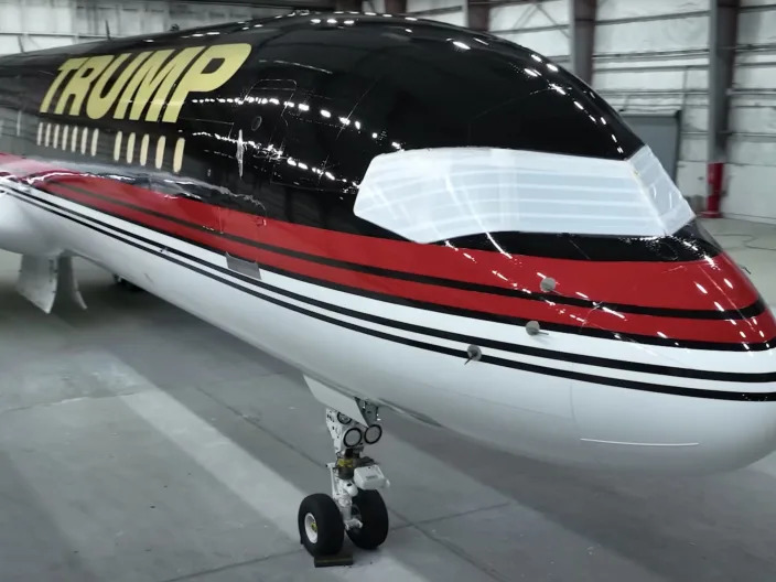 New paint job on Trump's Boeing 757 private jet.