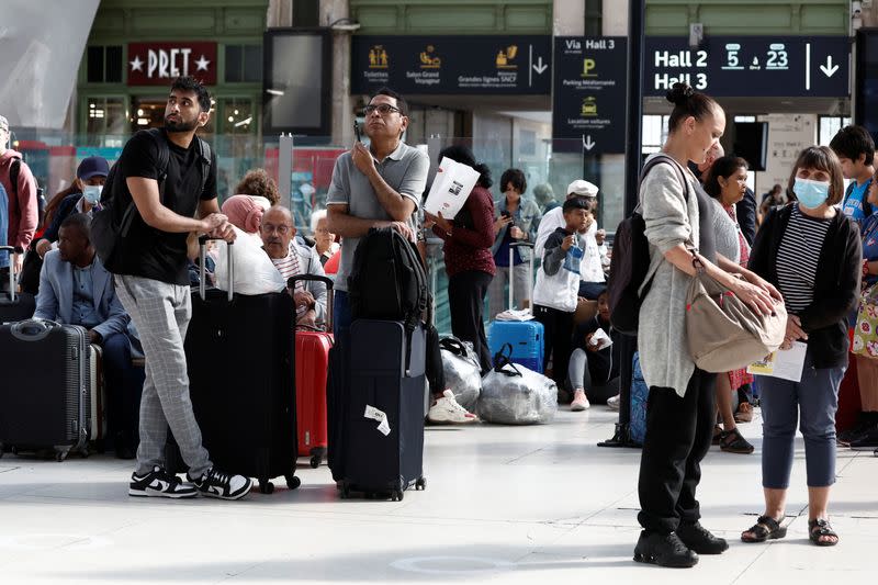 French railway workers on strike demanding salary hike