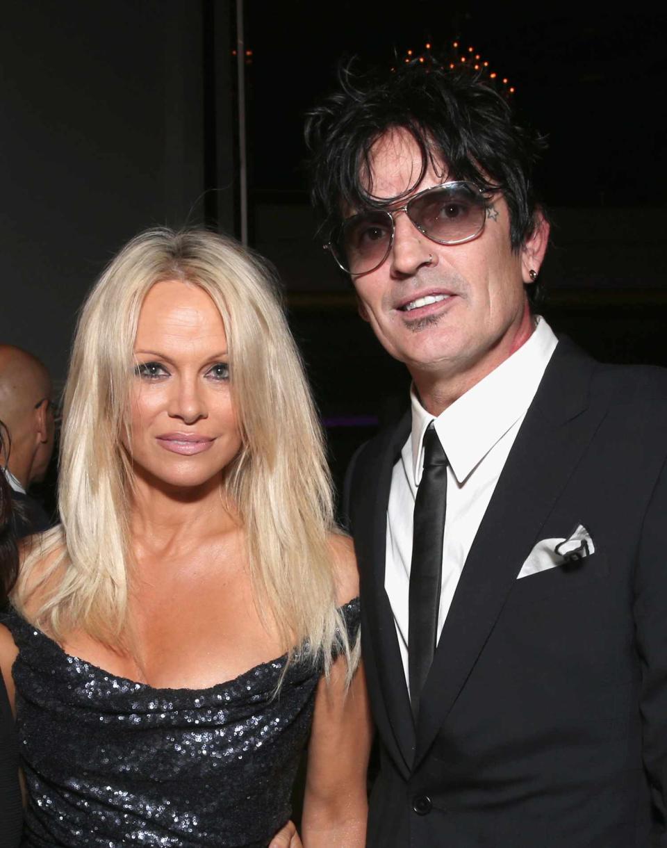 Pamela Anderson and musician Tommy Lee attend PETA's 35th Anniversary Party at Hollywood Palladium on September 30, 2015 in Los Angeles, California