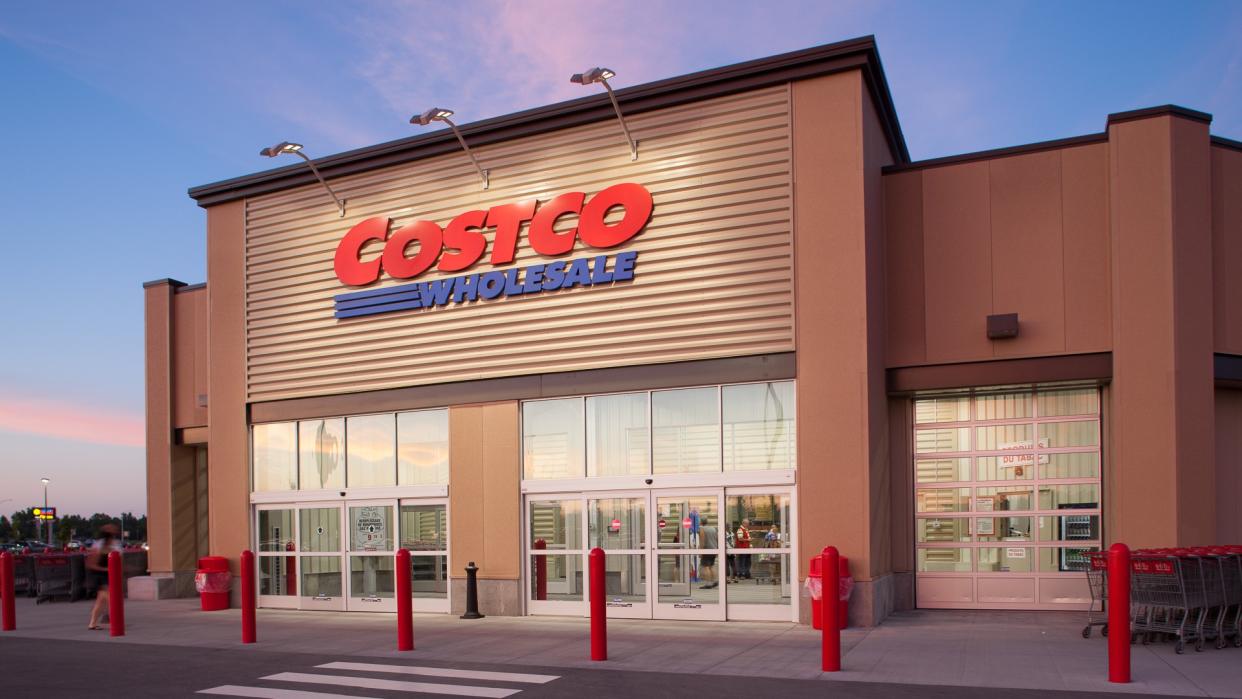 Drummondville,Quebec,Canada-July 12,2013:Costco Wholesale storefront in Drummondville at dusk.