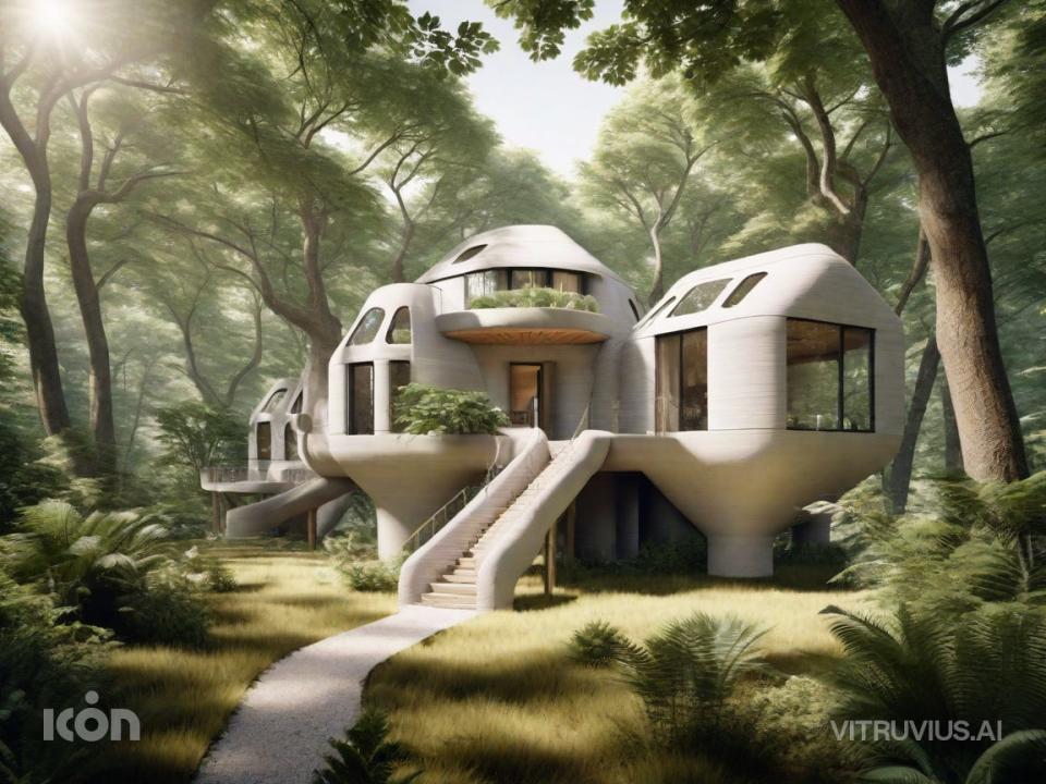 rendering of a 3d printed home