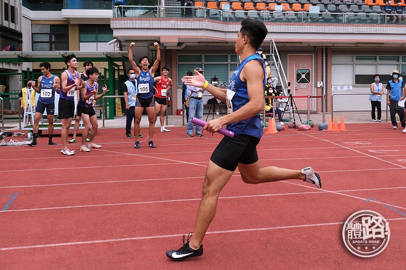 教大在男子4×400米接力封王。