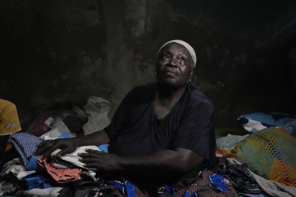 Funmilayo Kotun, 66-years-old, a malaria patient is photographed in her one room in Makoko neighbourhood of Lagos, Nigeria, Saturday, April 20, 2024. When cases of locally transmitted malaria were found in the United States last year, it was a reminder that climate change is reviving the threat, or broadening the range, of some diseases. But across the African continent malaria has never left.(AP Photo/Sunday Alamba)