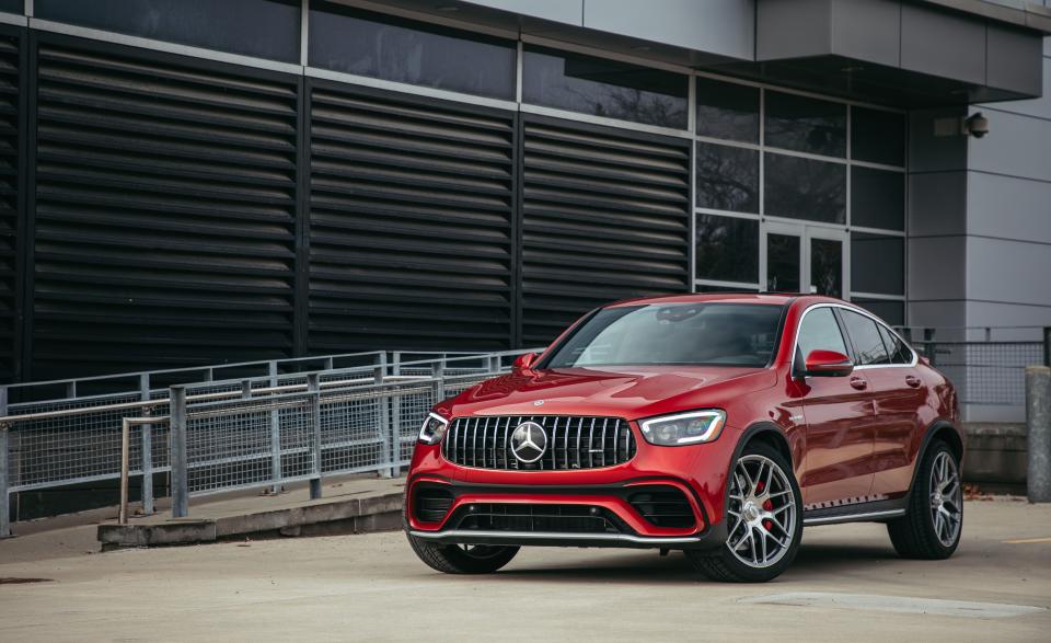 <p>The 2020 Mercedes-AMG GLC63 S coupe is the most potent GLC available in the Mercedes lineup. Read the full story <a href="https://www.caranddriver.com/reviews/a28084674/2020-mercedes-amg-glc63-s-coupe-drive/" rel="nofollow noopener" target="_blank" data-ylk="slk:here;elm:context_link;itc:0;sec:content-canvas" class="link ">here</a>.</p>