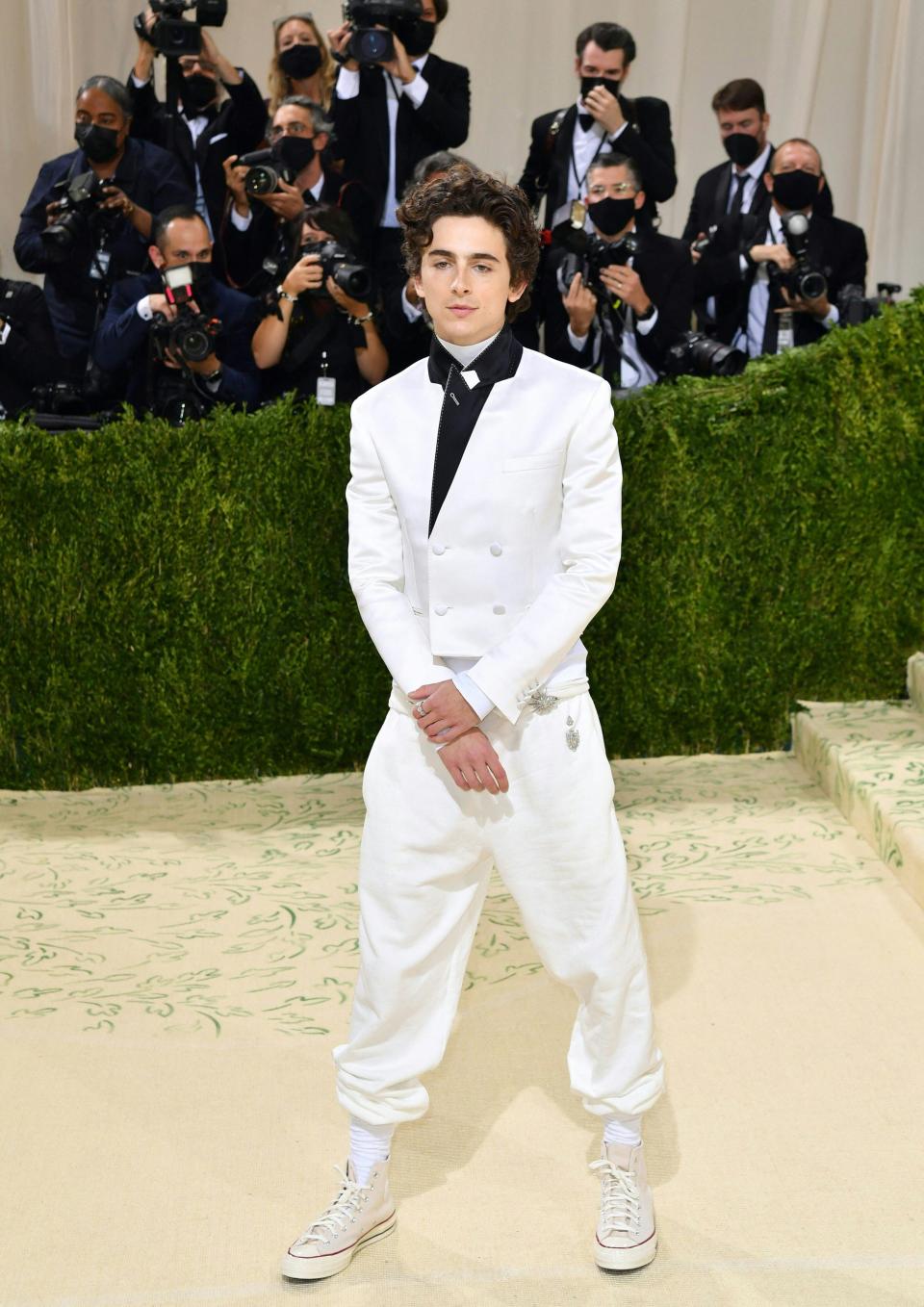 Timmy, our sweet boy. As co-chair of the 2021 gala, everyone had their eye on him and while this look is certainly on-brand for the young star, many hated it. It's a look, for sure, and it's on theme.