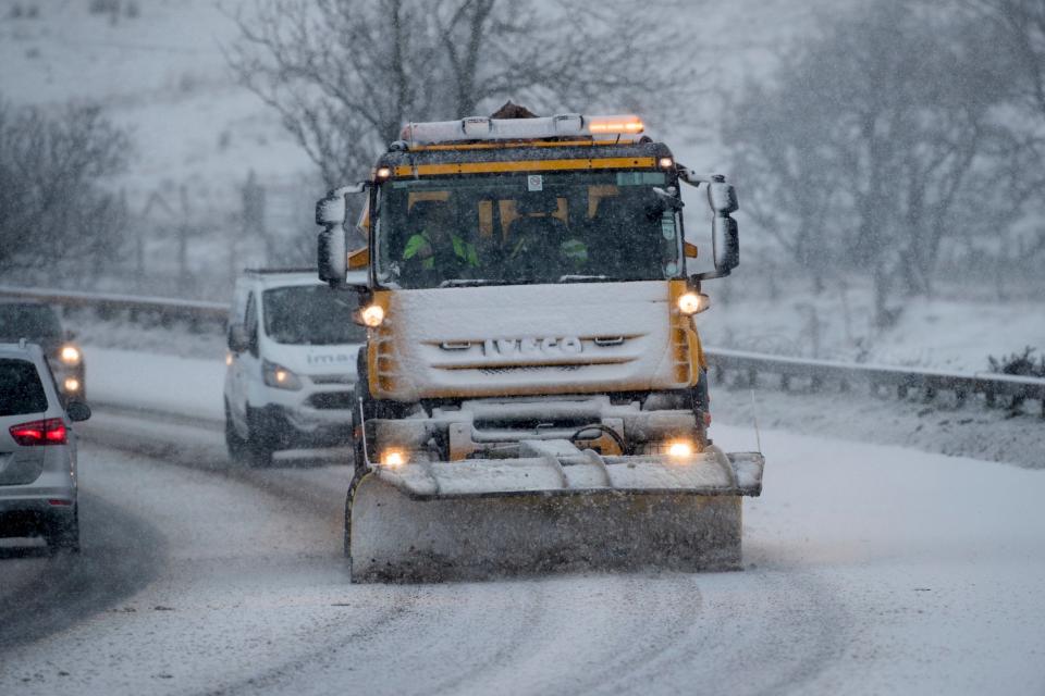 Snow swept the UK on Tuesday (PA)