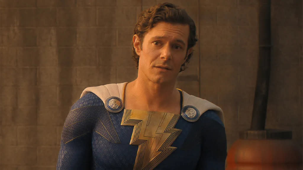 Adam Brody as the superhero version of Freddy Freeman in Shazam Fury of the Gods (Photo Credit - WB)