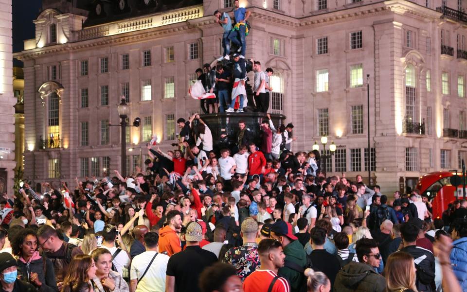 Fans get the party started in central London - GETTY IMAGES