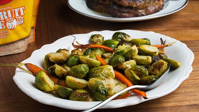 Brussels sprouts on platter