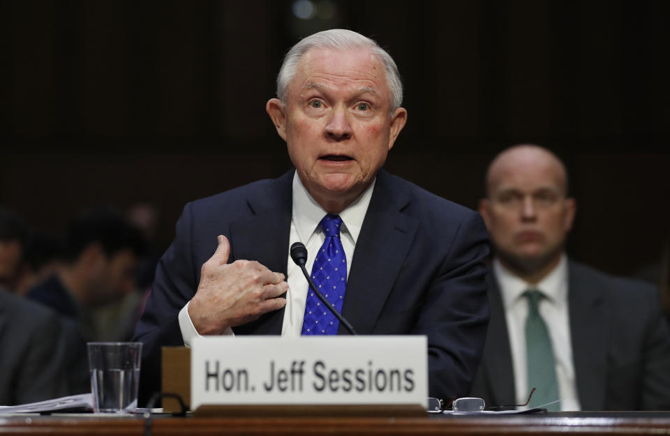 Attorney General Jeff Sessions testifies before the Senate Judiciary Committee on Wednesday. (Photo: Carolyn Kaster/AP)